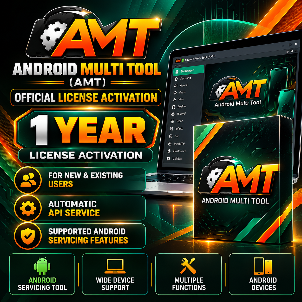 Android Multi Tool (AMT) — 1 Year License Activation