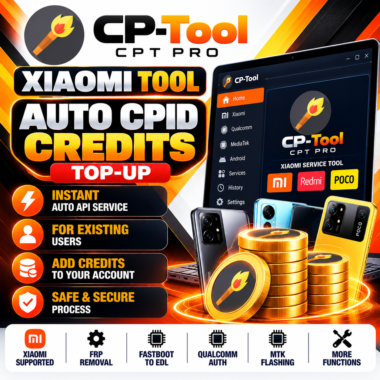 CP-Tool CPT Pro Xiaomi Tool — Auto CPID Credits