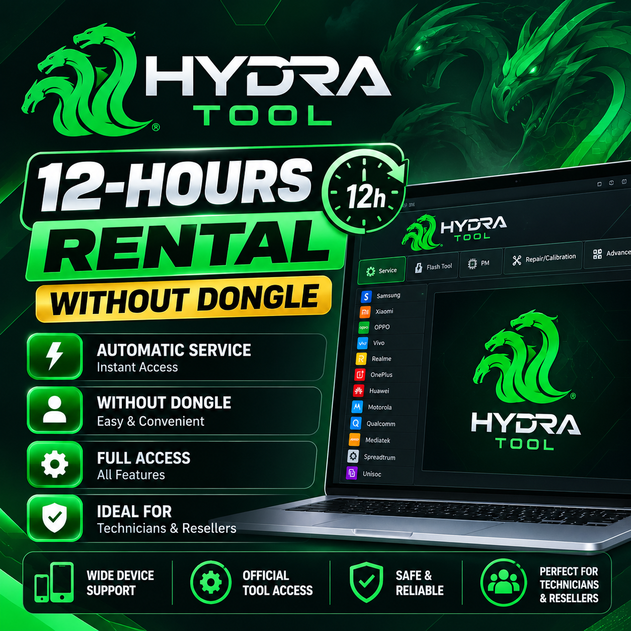 Hydra Tool Rental — 12 Hours [Without Dongle]