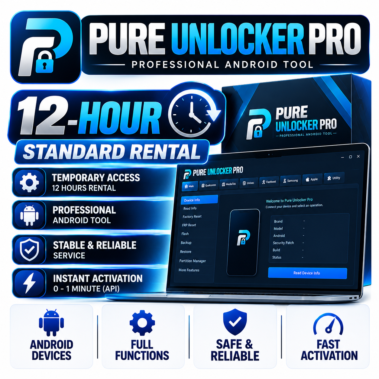 PURE UNLOCKER PRO — 12-Hour Standard Rental