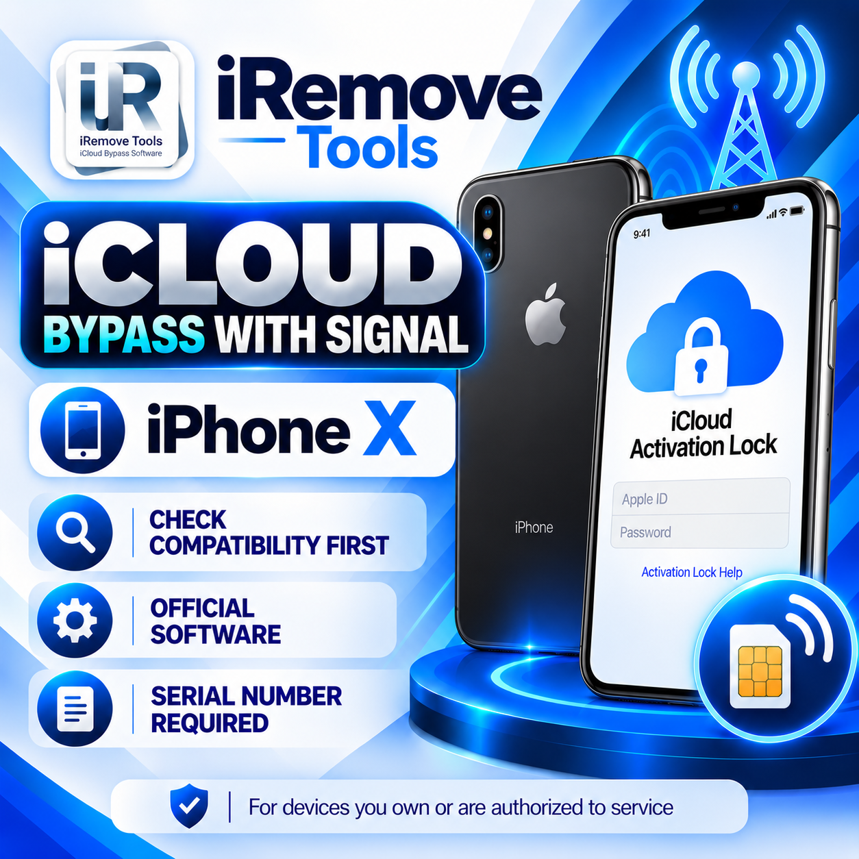 iRemove — Tools Cloud Bypass with Signal — iPhone X