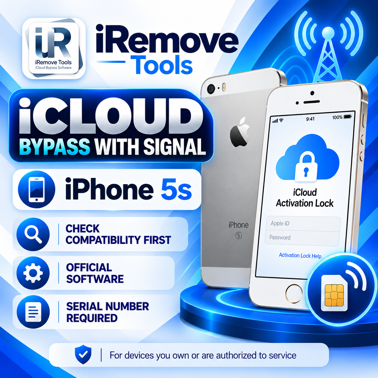 iRemove — Tools iCloud Bypass with Signal — iPhone 5s