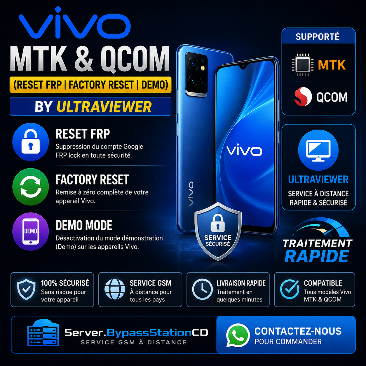 Vivo MTK & QCOM (Reset Frp | Factory Reset | DEMO) By ULTRAVIEWER