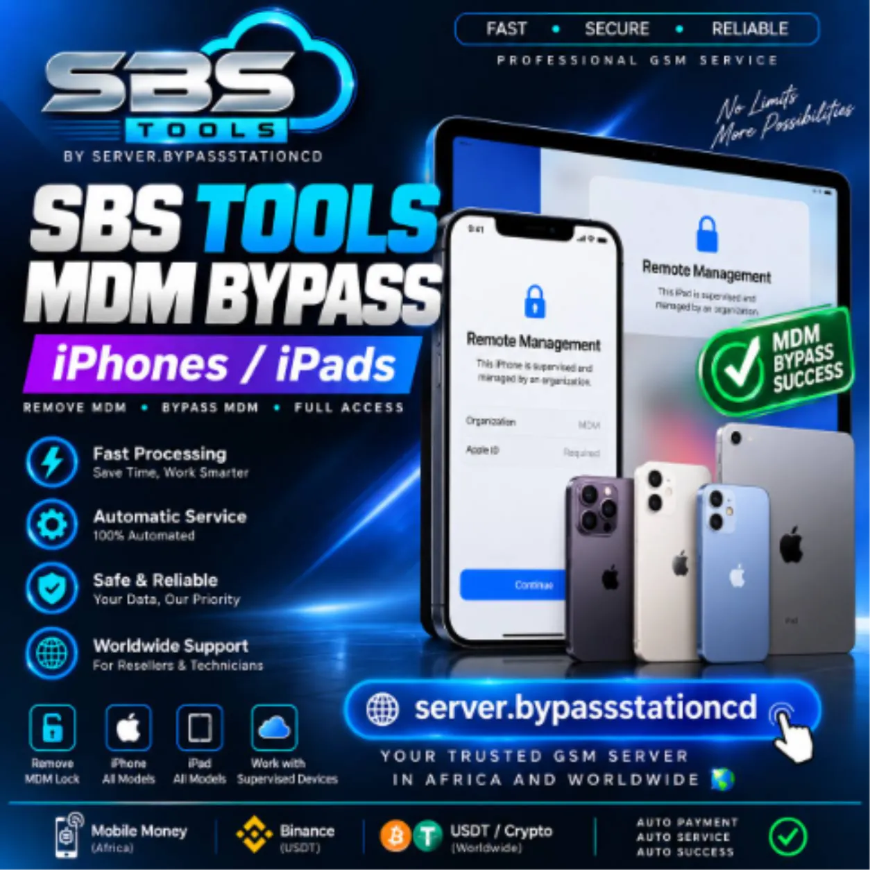 SBS TOOLS MDM Bypass iPhones / iPads