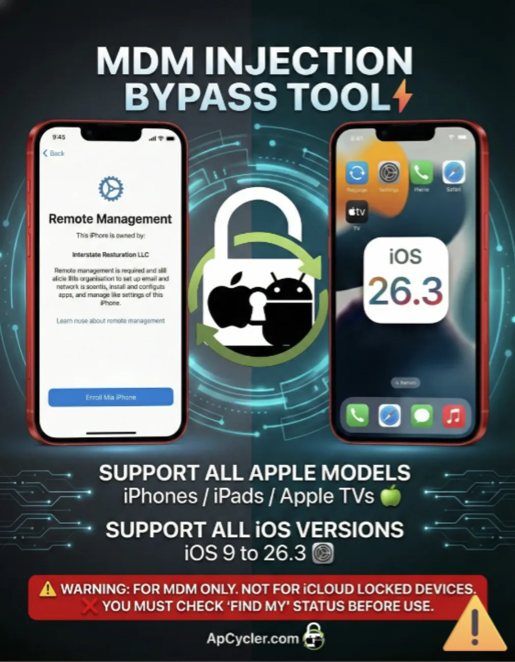 MDM Injection Bypass for Apple Devices - iPads - iPhones - Apple Tv