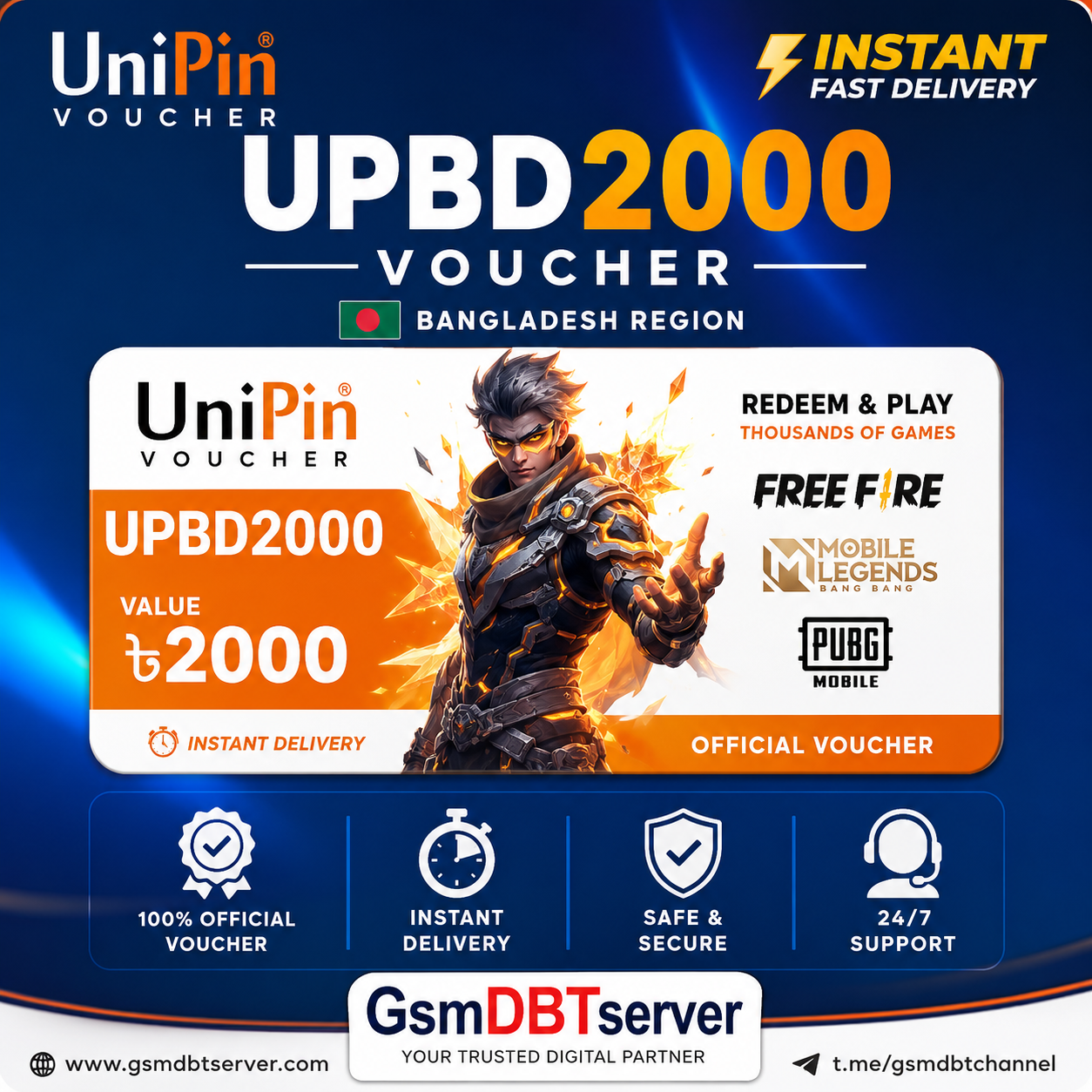 Unipin Voucher UPBD-2000 ( Minimum 10 Qnty )