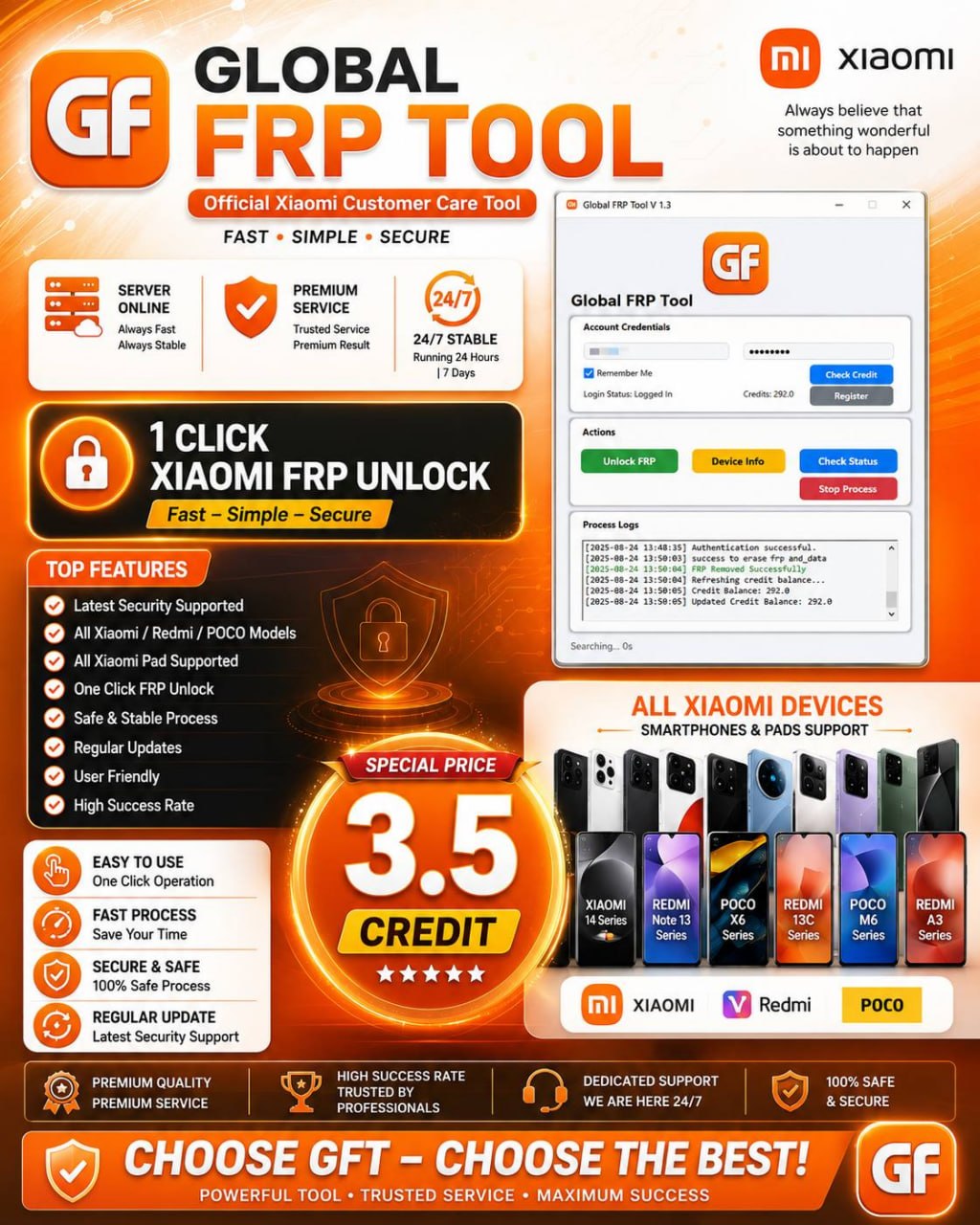 Global Frp Tool (GFT) Credit Any Qty [Existing Account]
