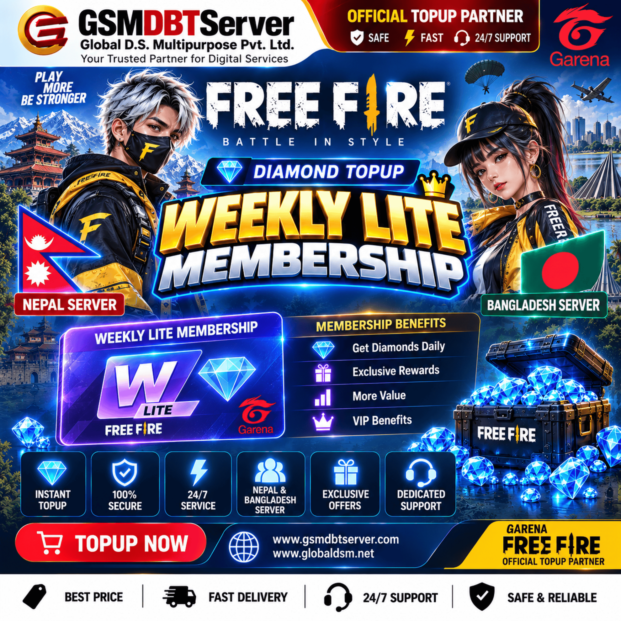 Bangladesh /NP Server) Slow Service - Weekly Lite💎