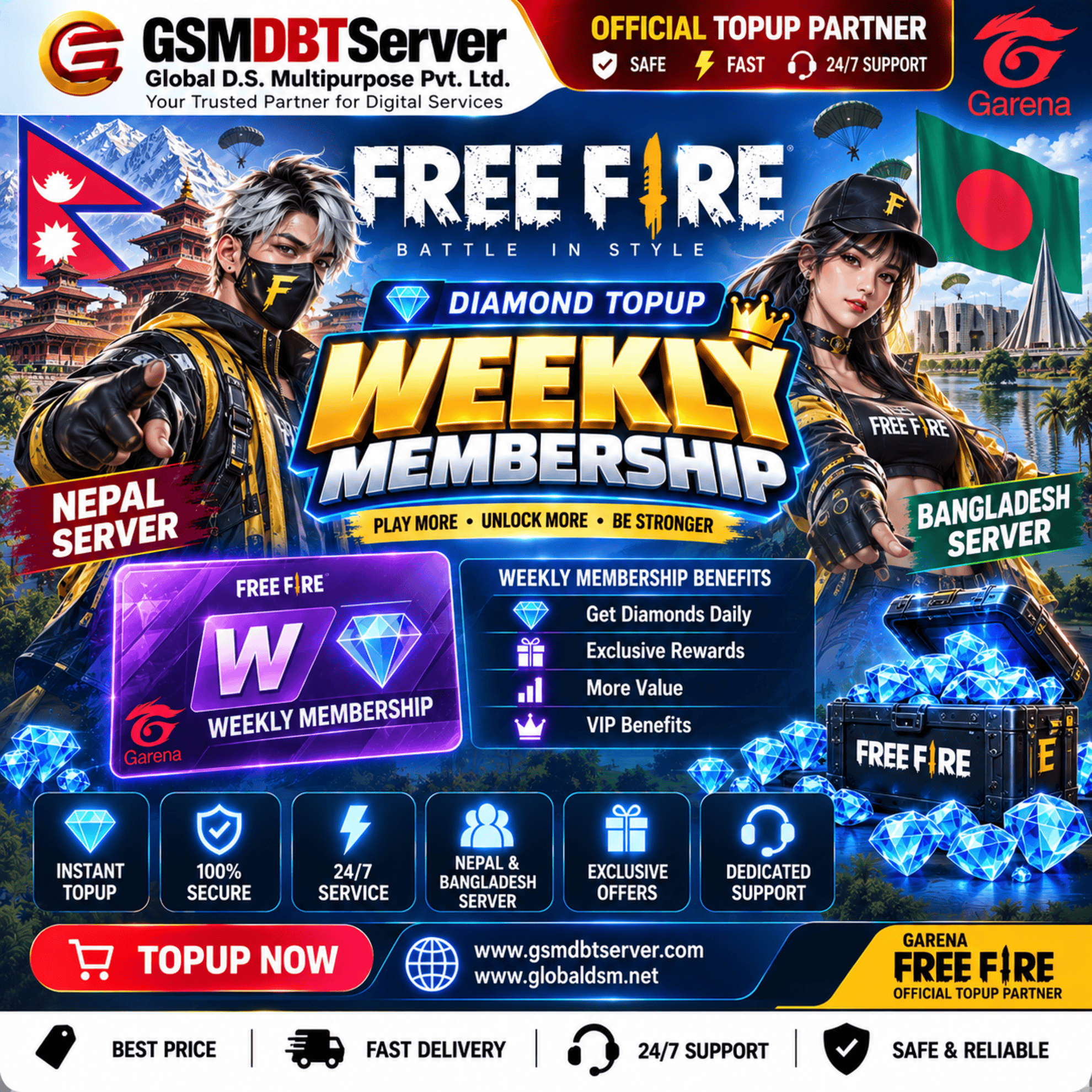Free Fire BD Weekly Membership