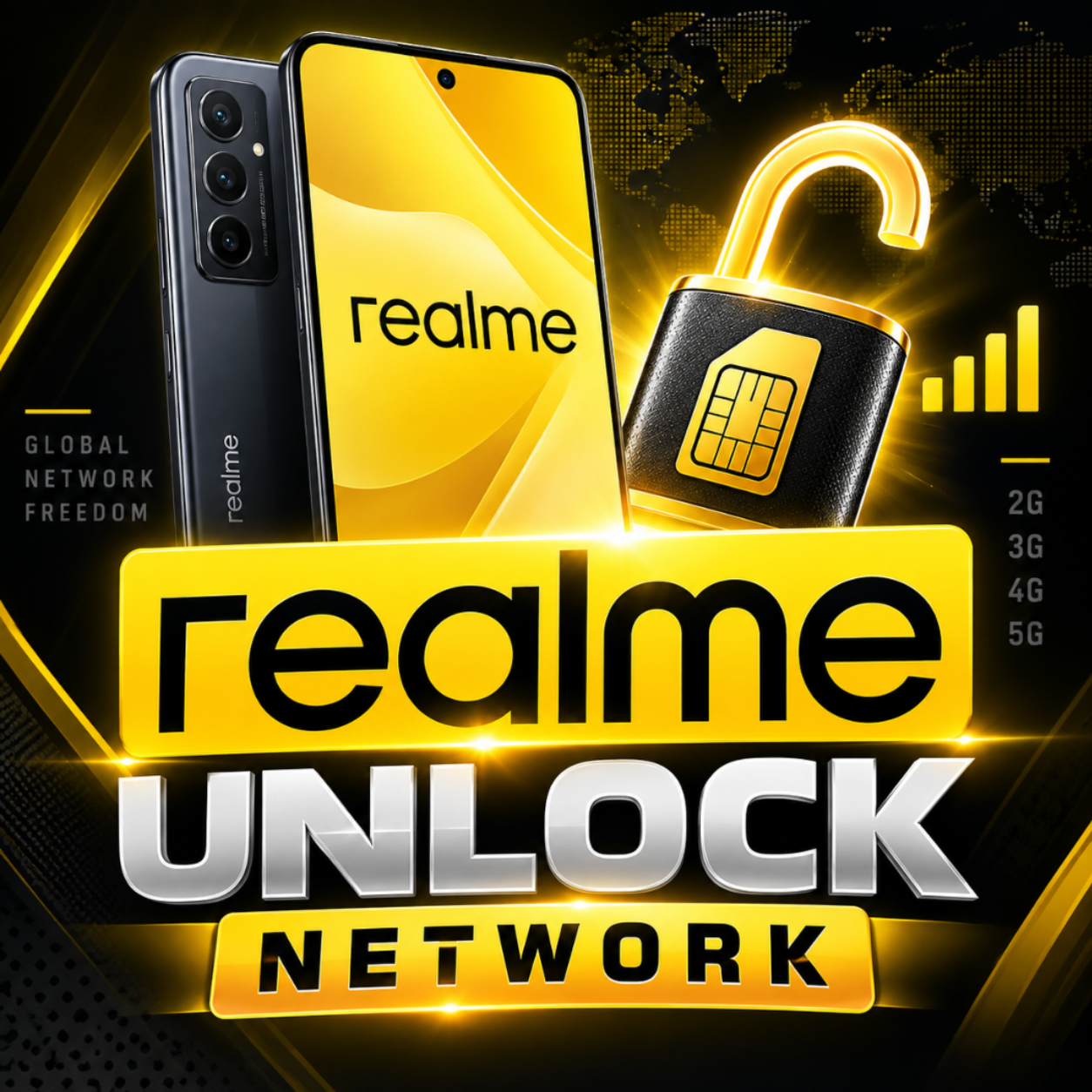Realme Network Unlock 172 Digit Code (WorldWide) Fast Service