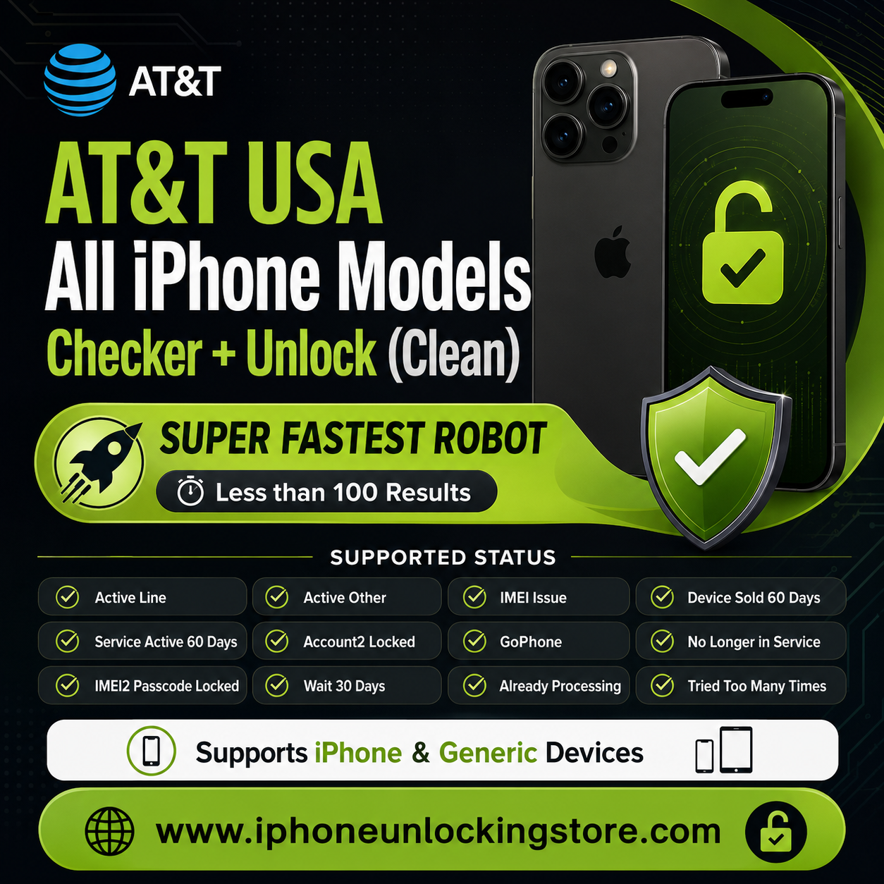 AT&T USA Generic Clean Unlock | No Longer Status