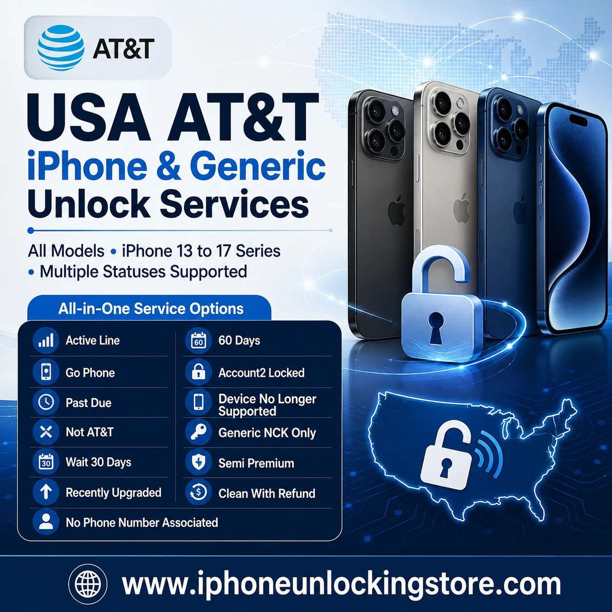 99# AT&T USA CLEAN WITH REFUND