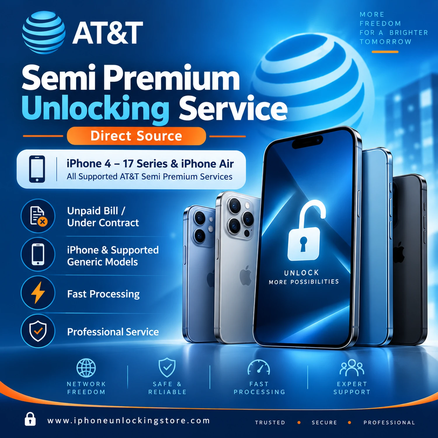 ATT USA - iPhone 16 Series Semi Premium [Unpaid Bills Only]