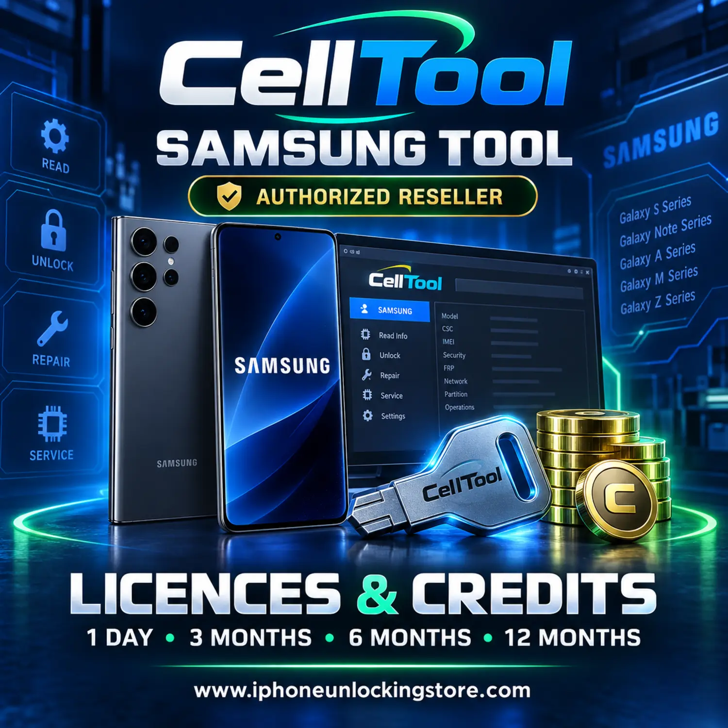 CellTool Samsung Tool – 1 Day Licence + 10 Credits