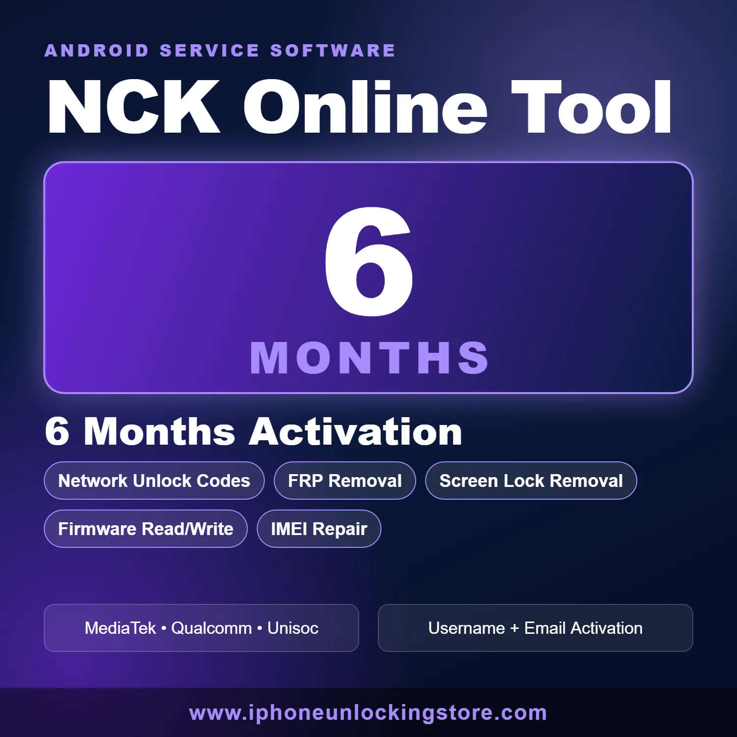 NCK Online Tool 6 Month Activation