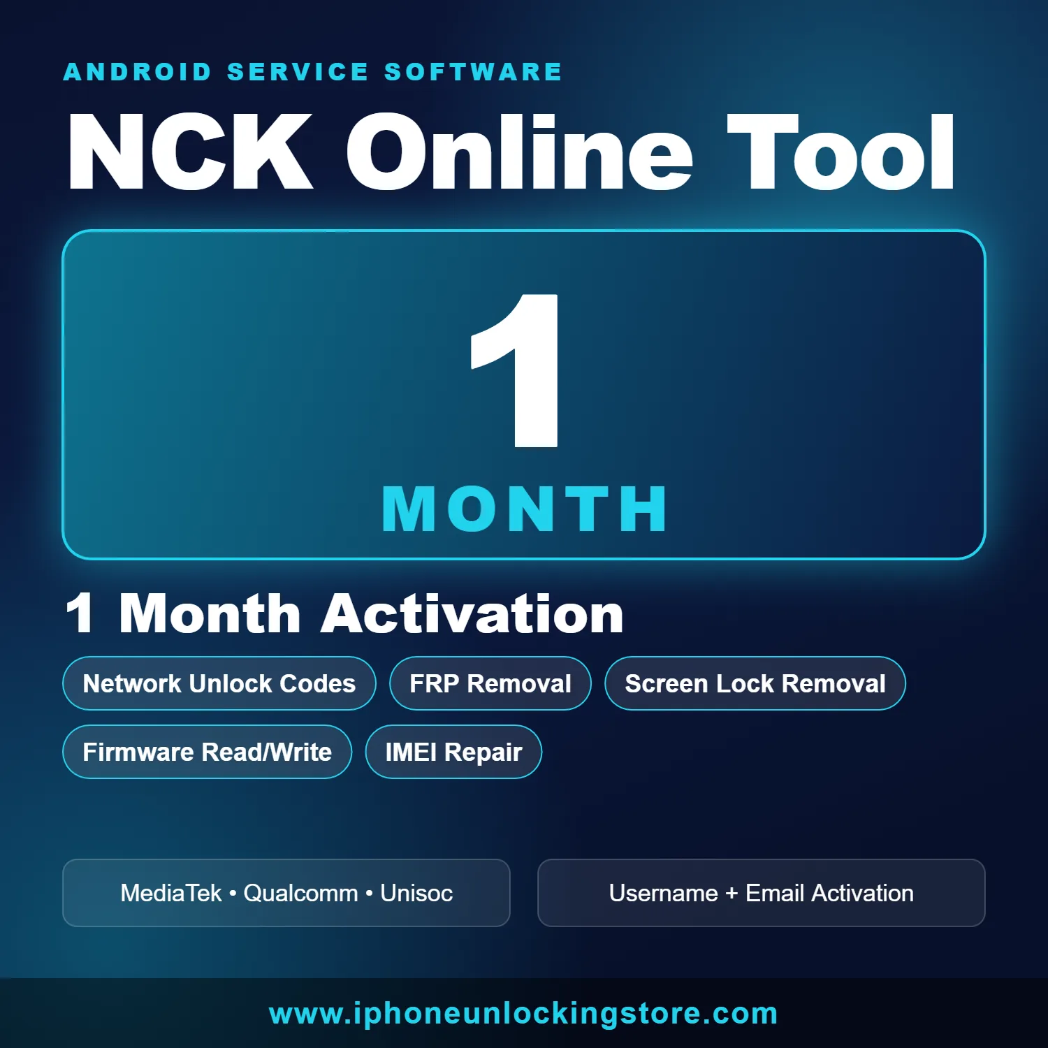 NCK Online Tool 1 Month Activation