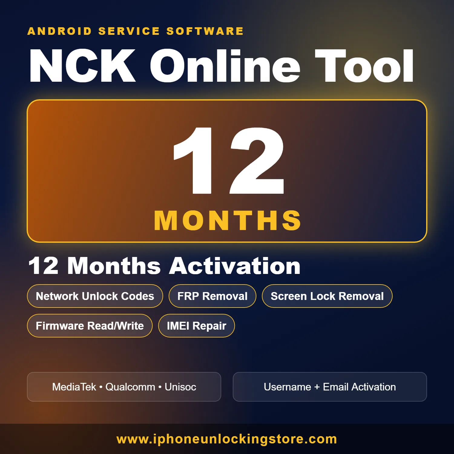 NCK Online Tool 12 Month Activation