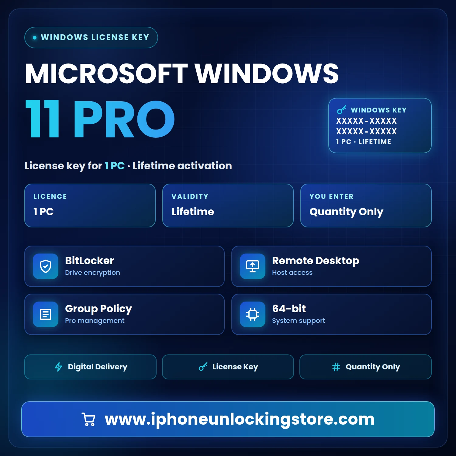 Microsoft Windows 11 Pro License Key – 1 PC, Lifetime Activation