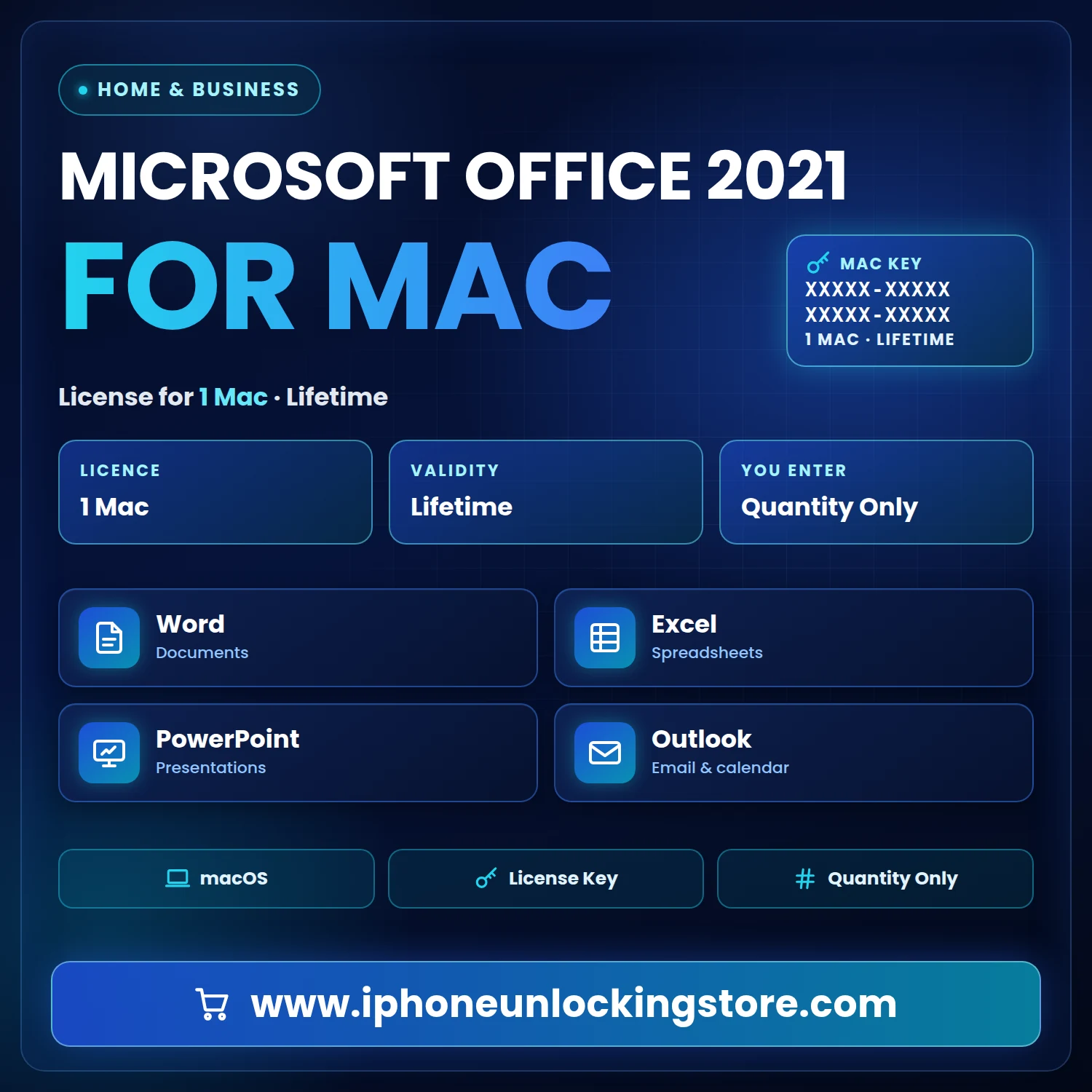 Microsoft Office 2021 Home & Business for Mac – 1 Mac, Lifetime