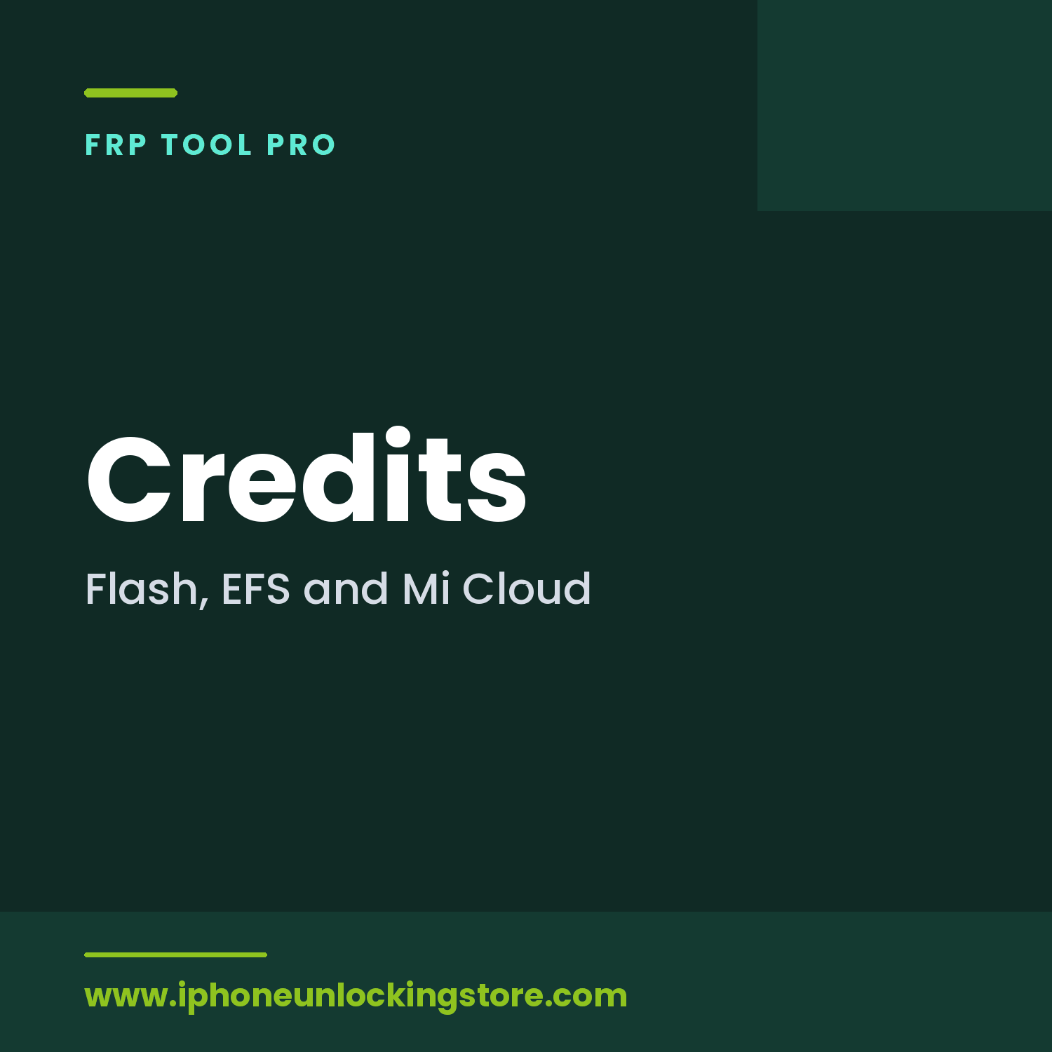 FRP Tool Pro Flash, EFS and Mi Cloud Credit