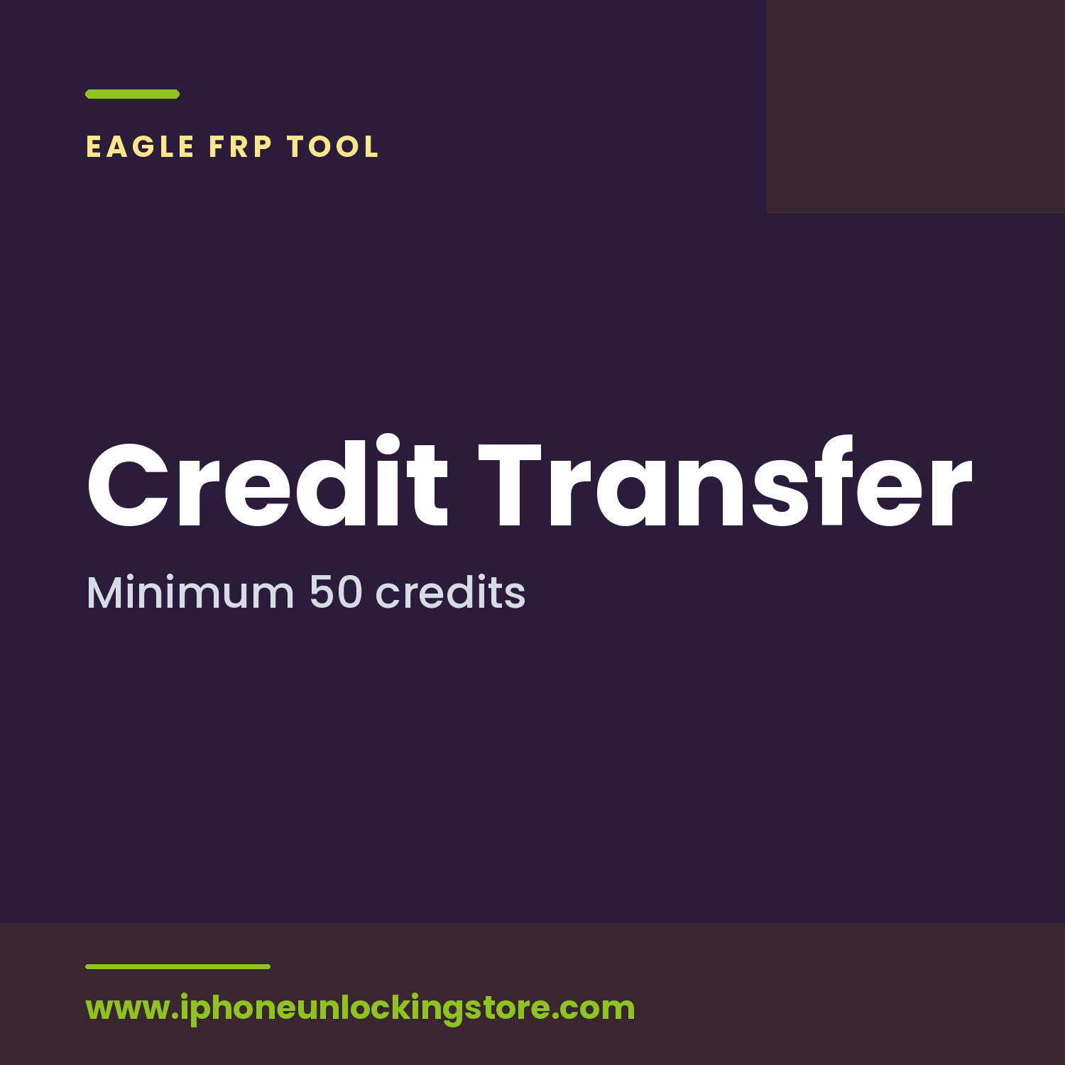 Eagle FRP Tool Credit Transfer – Minimum 50 Credits