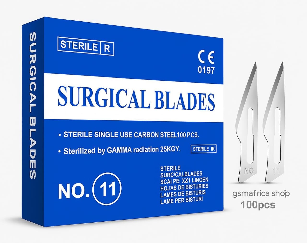 Surgical Blades No 11 – Sterile Carbon Steel (100pcs)