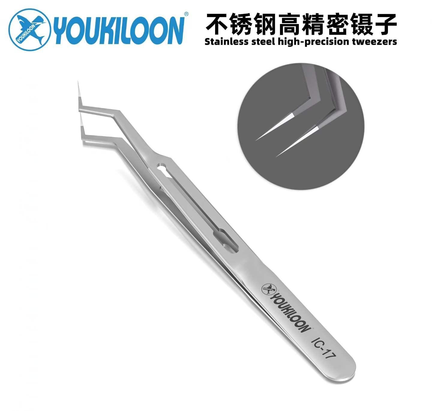 YOUKILOON IC-17 High-Precision Angled Tweezers