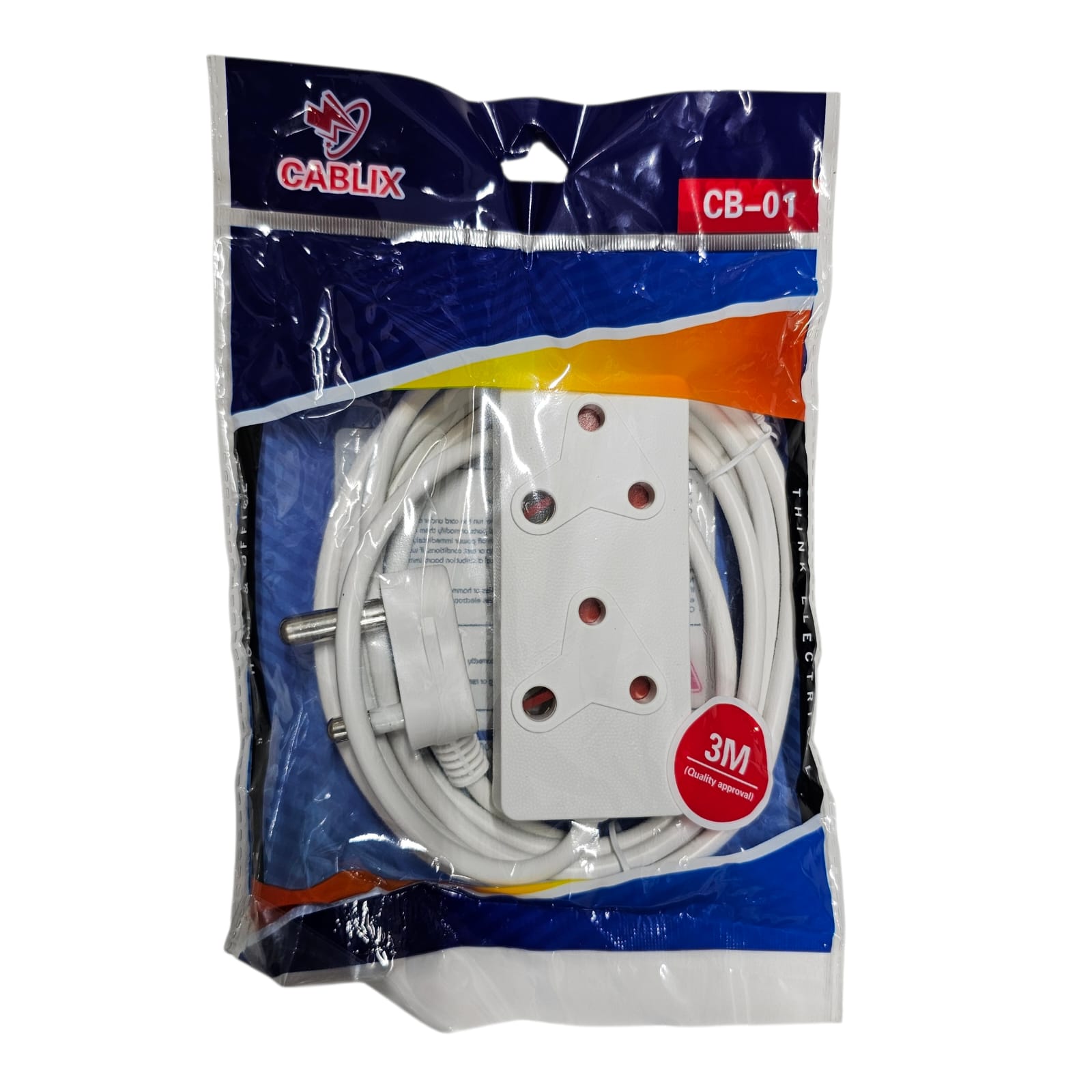 CABLIX CB-01 2 Socket Extension Cord 3M