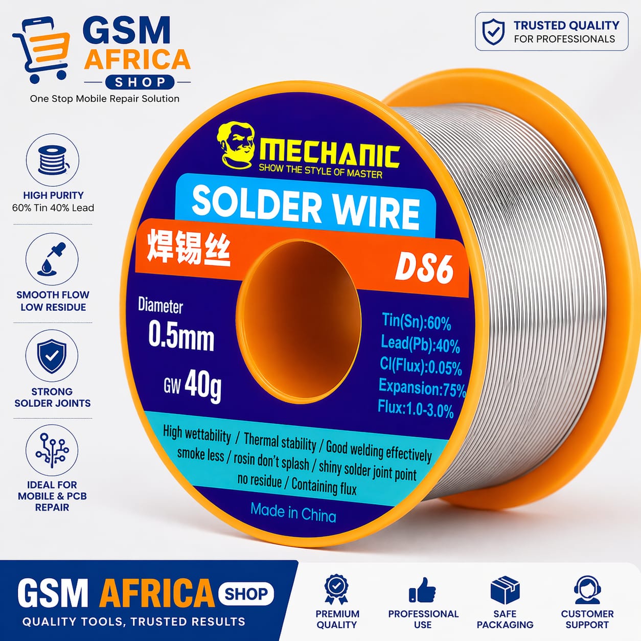 Mechanic DS6 Solder Wire 0.5mm 40g