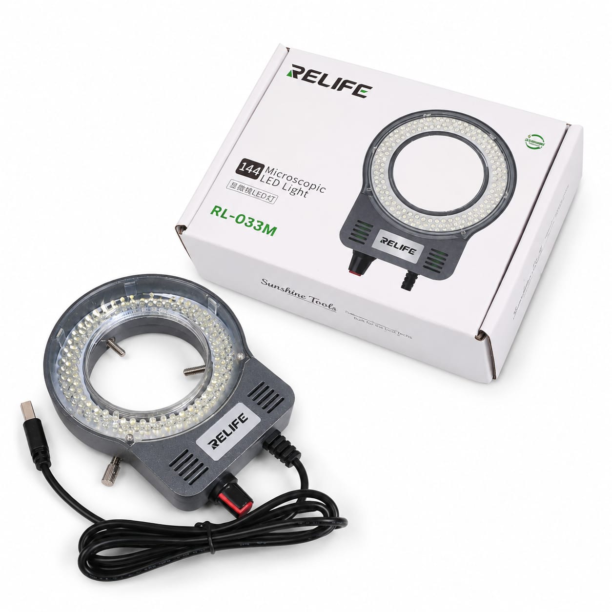 RELIFE RL-033M 144 LED Microscope Ring Light – Black