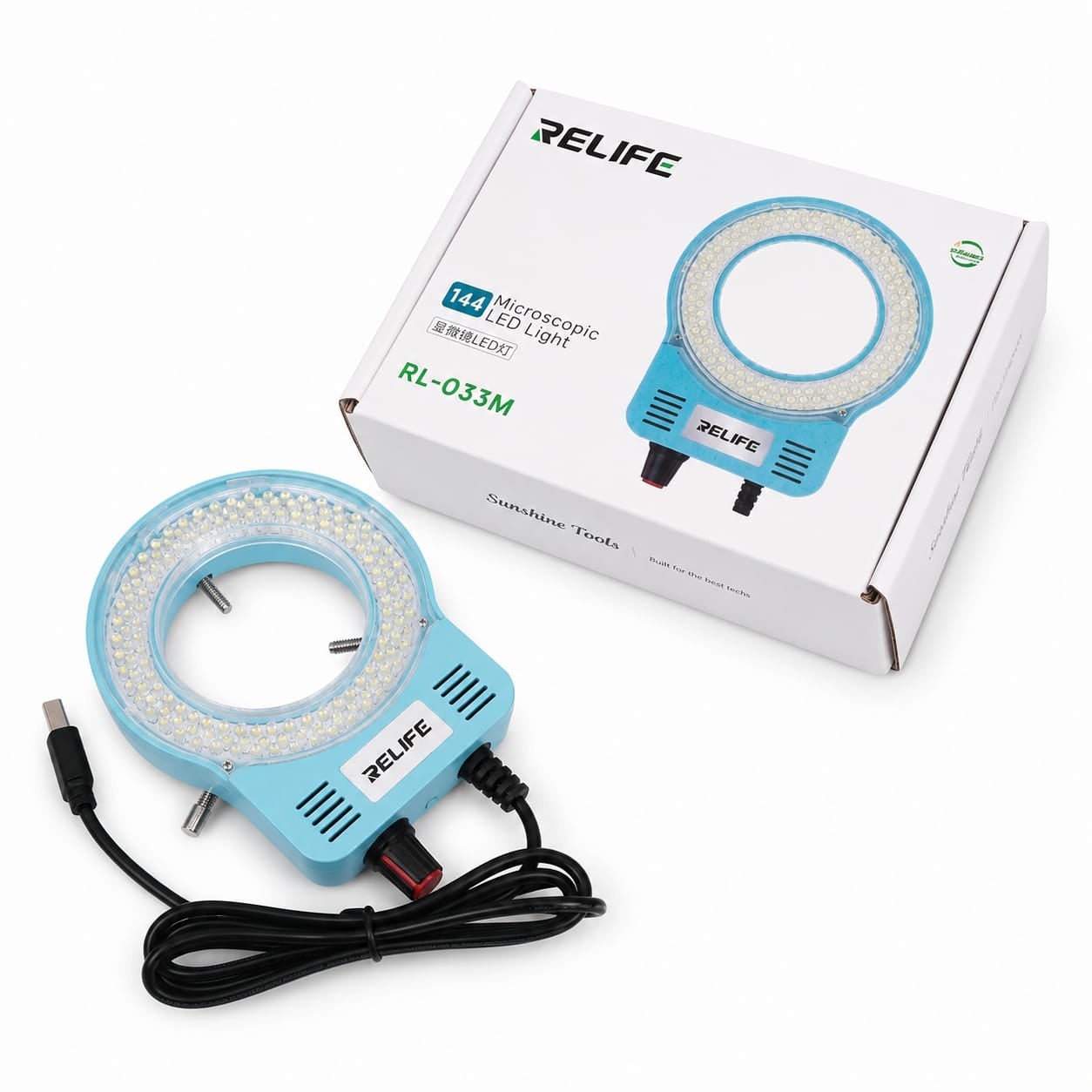 RELIFE RL-033M 144 LED Microscope Ring Light – Blue Edition
