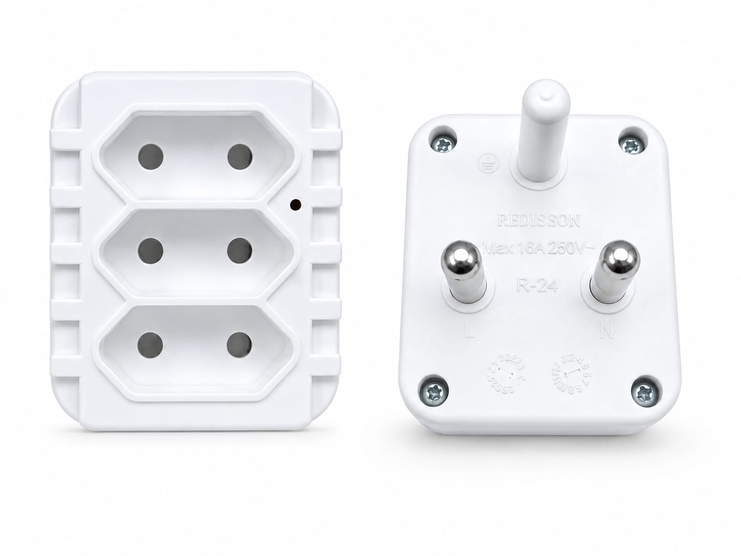 Redisson R-24 3-Way Euro Adapter Plug 16A 250V