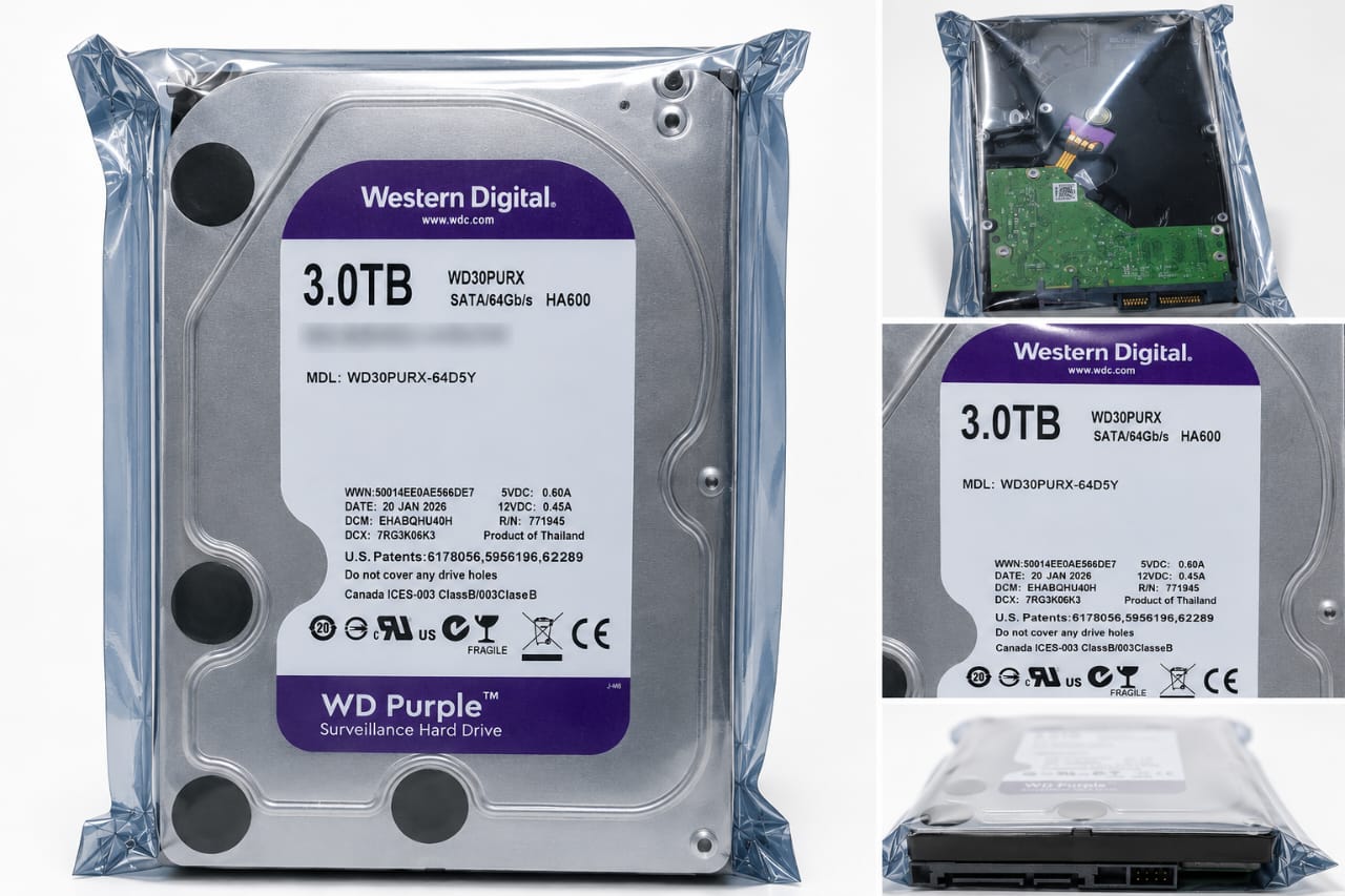 WD Purple 3TB Surveillance Hard Drive WD30PURX SATA