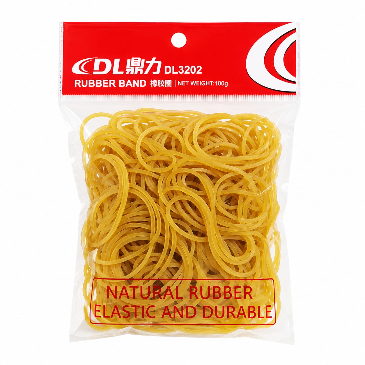 DL3202 Natural Rubber Bands – 100g Pack