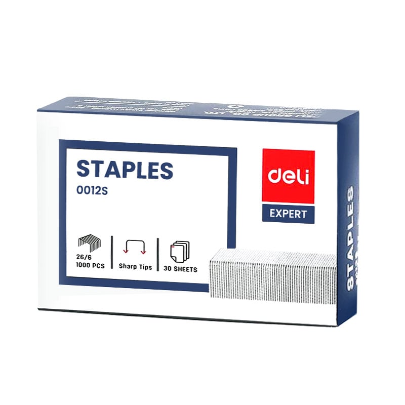 Deli 0012S 26/6 Staples – 1000 pcs