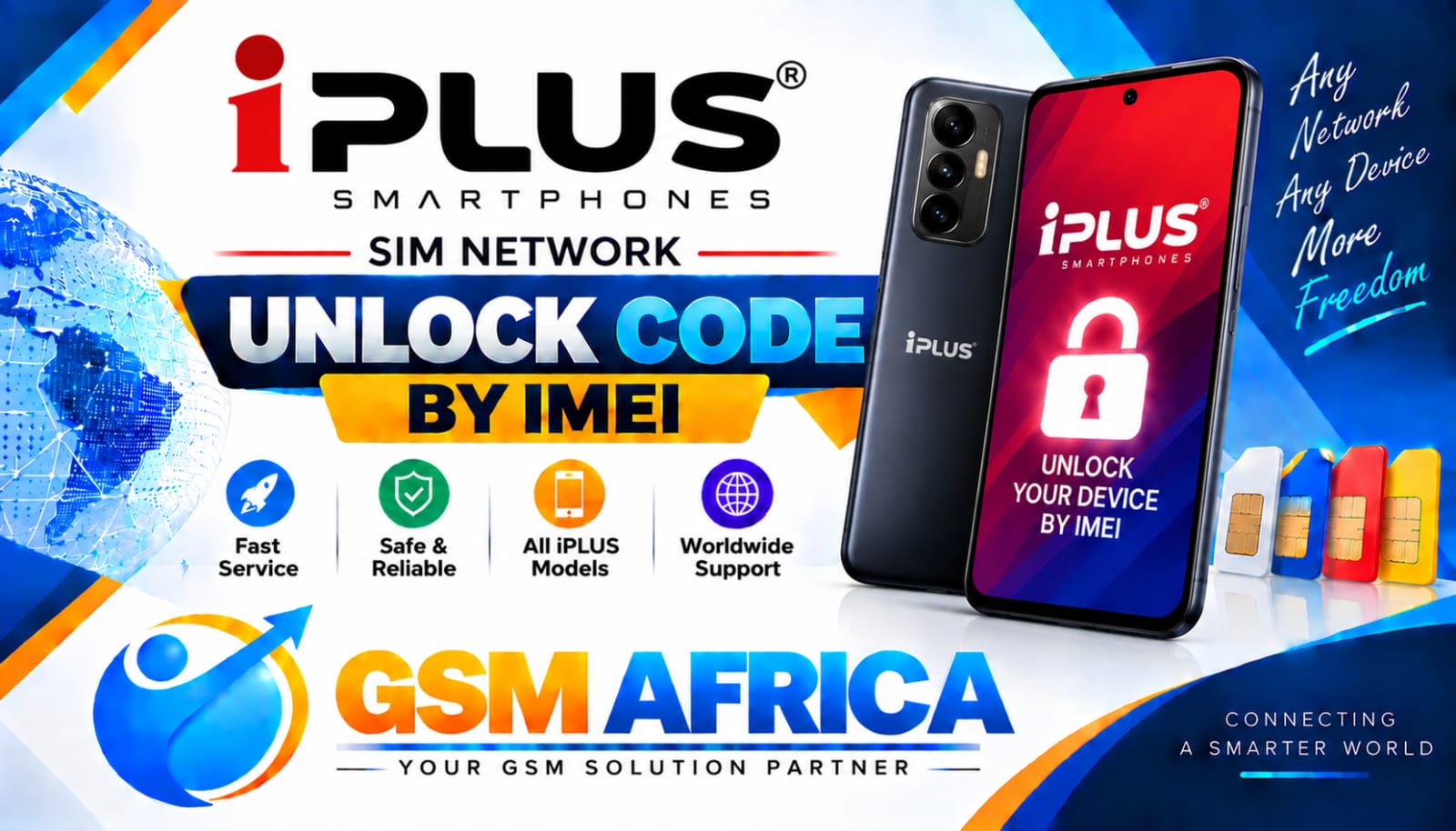iPLUS SIM NETWORK UNLOCK CODE BY IMEI