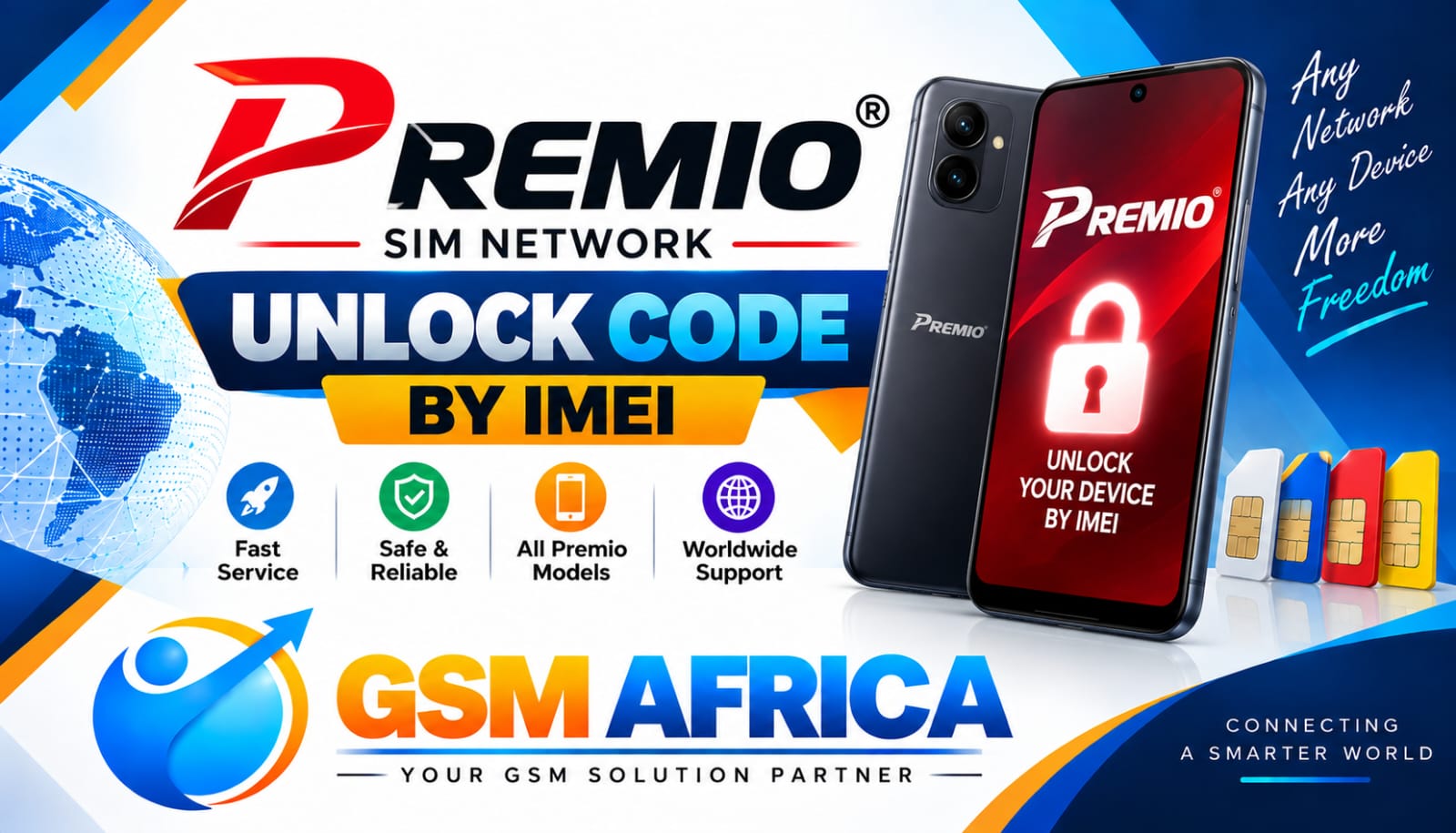 PREMIO SIM NETWORK UNLOCK CODE BY IMEI
