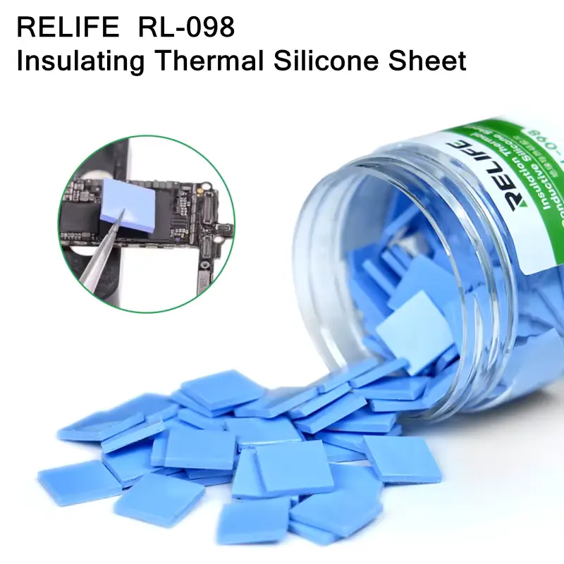 RELIFE RL-098 Thermal Conductive Silicone Sheets 12×12×2mm – 100PCS