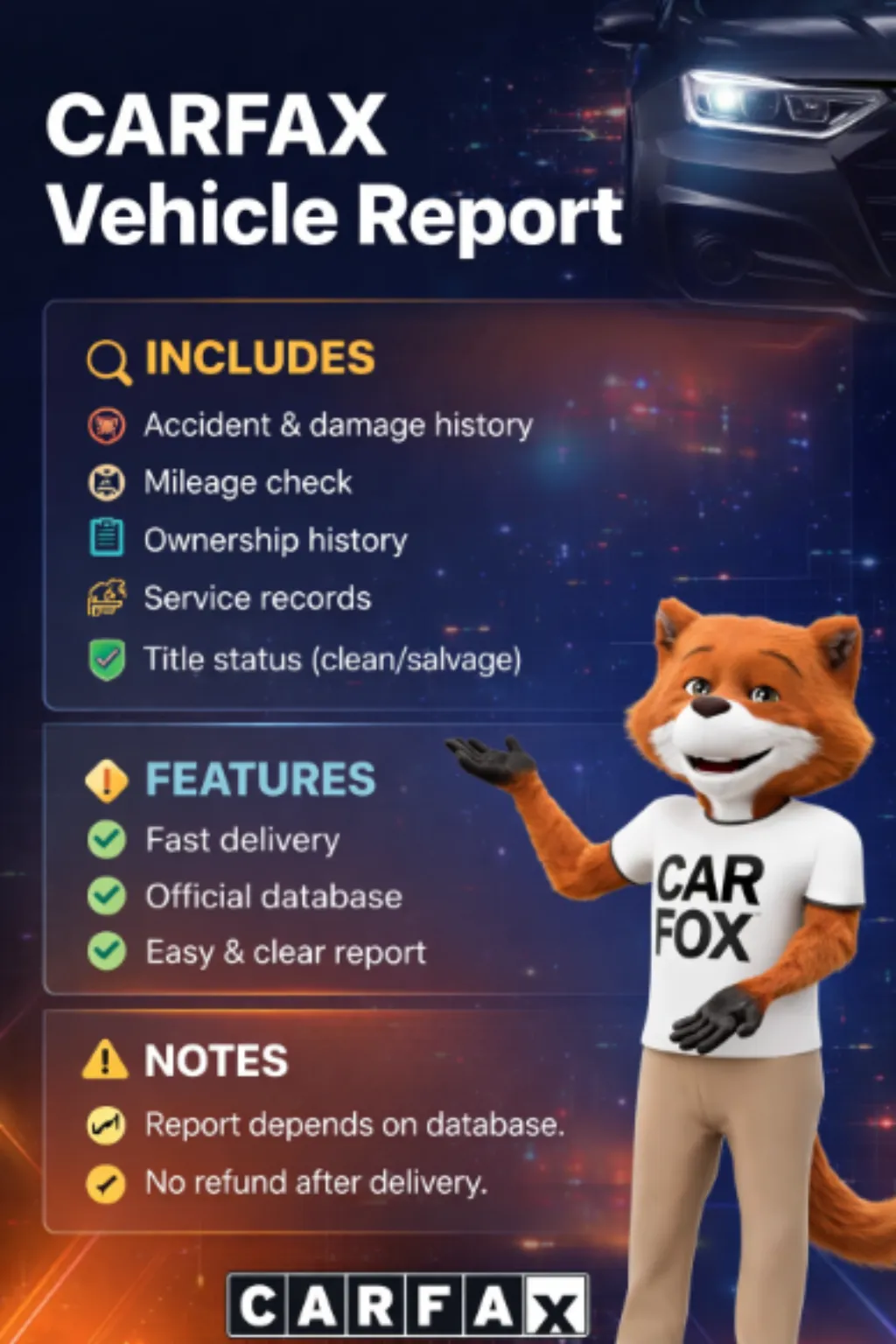 CARFAX Vehicle History Reports [Reports Only Available 24 Hours ]