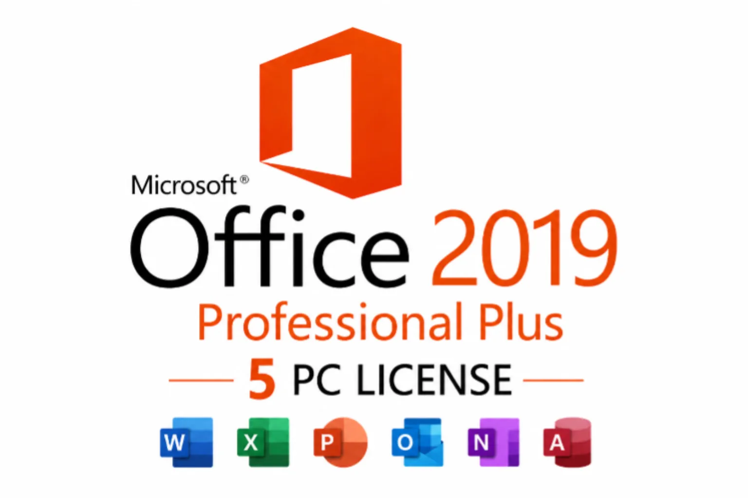 Microsoft Office 2019 Pro Plus 5PC License [12 Hour Warranty]