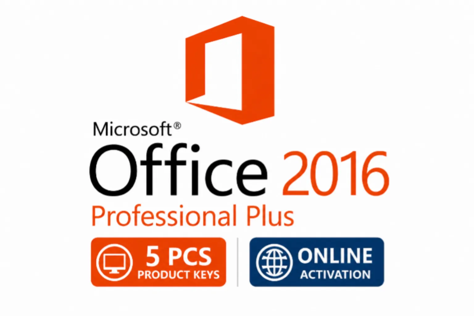 Microsoft Office 2016 Pro Plus 5PC License [12 Hour Warranty]