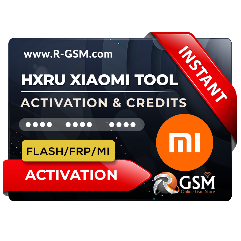 HXRU Xiaomi Authentication Credit for Flash/FRP/Mi Account
