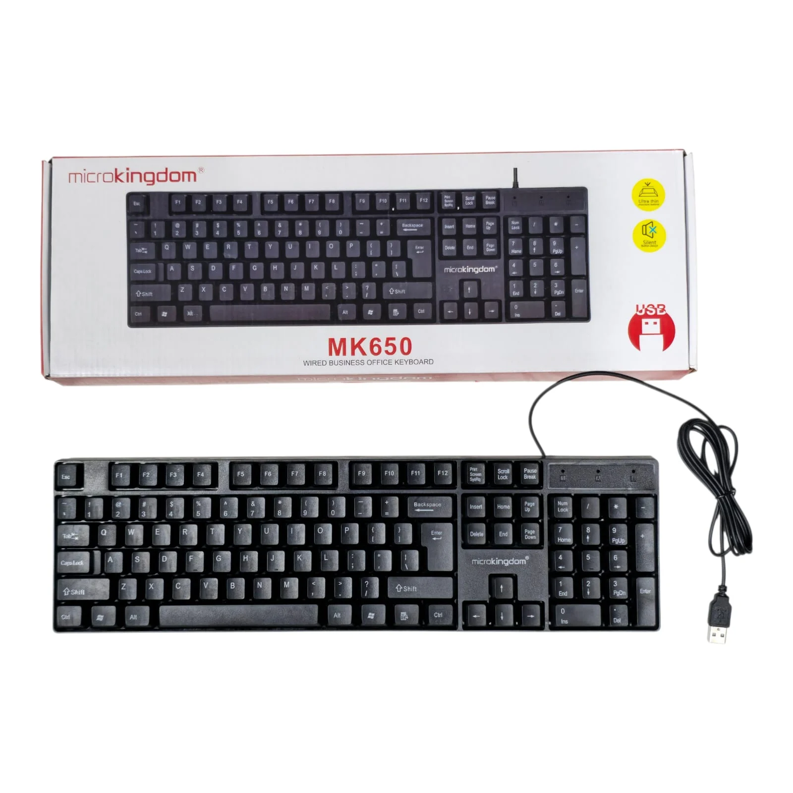 MicroKingdom MK650 Wired Business Office Keyboard Keyboard