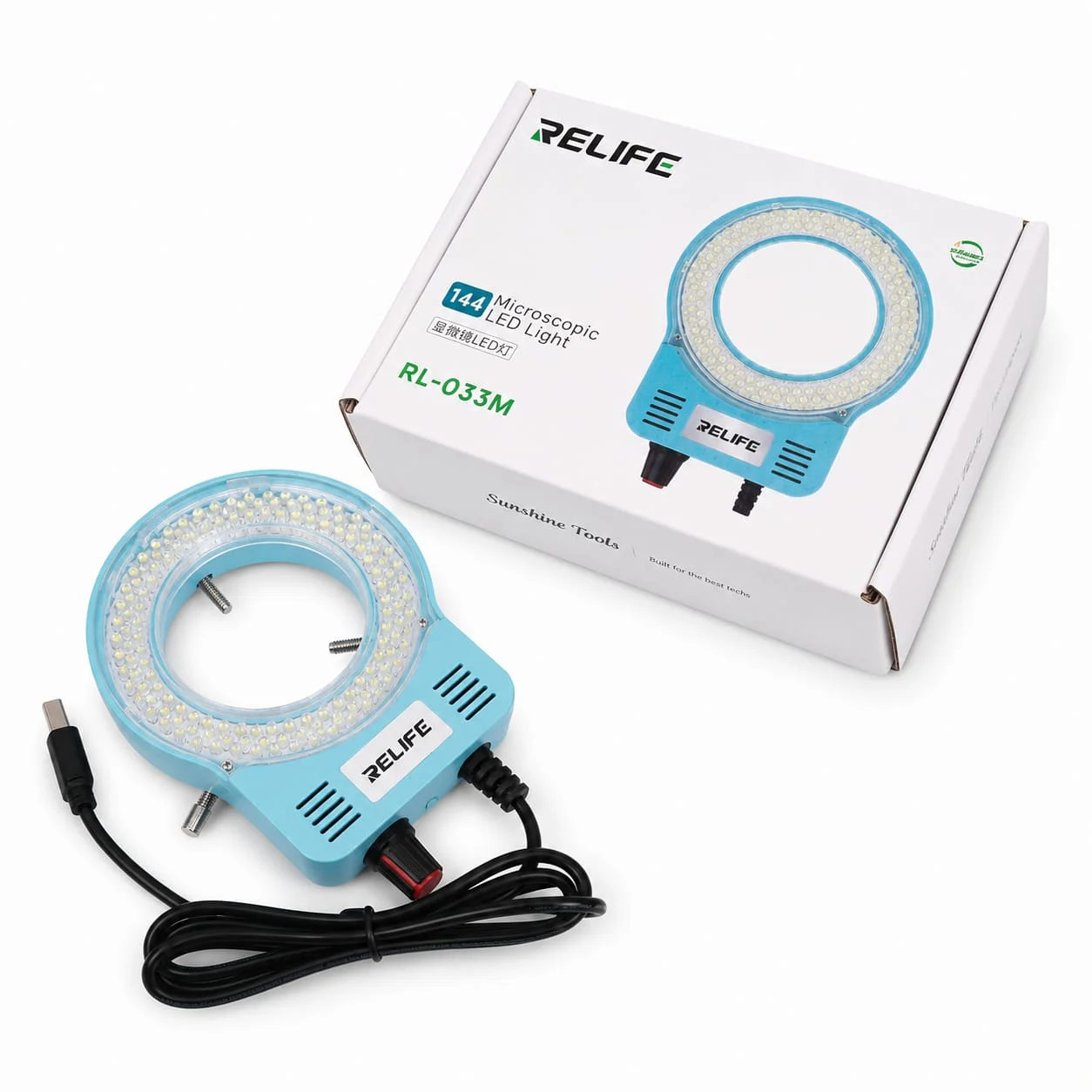 RELIFE RL-033M 144 LED Microscope Ring Light – Blue Edition