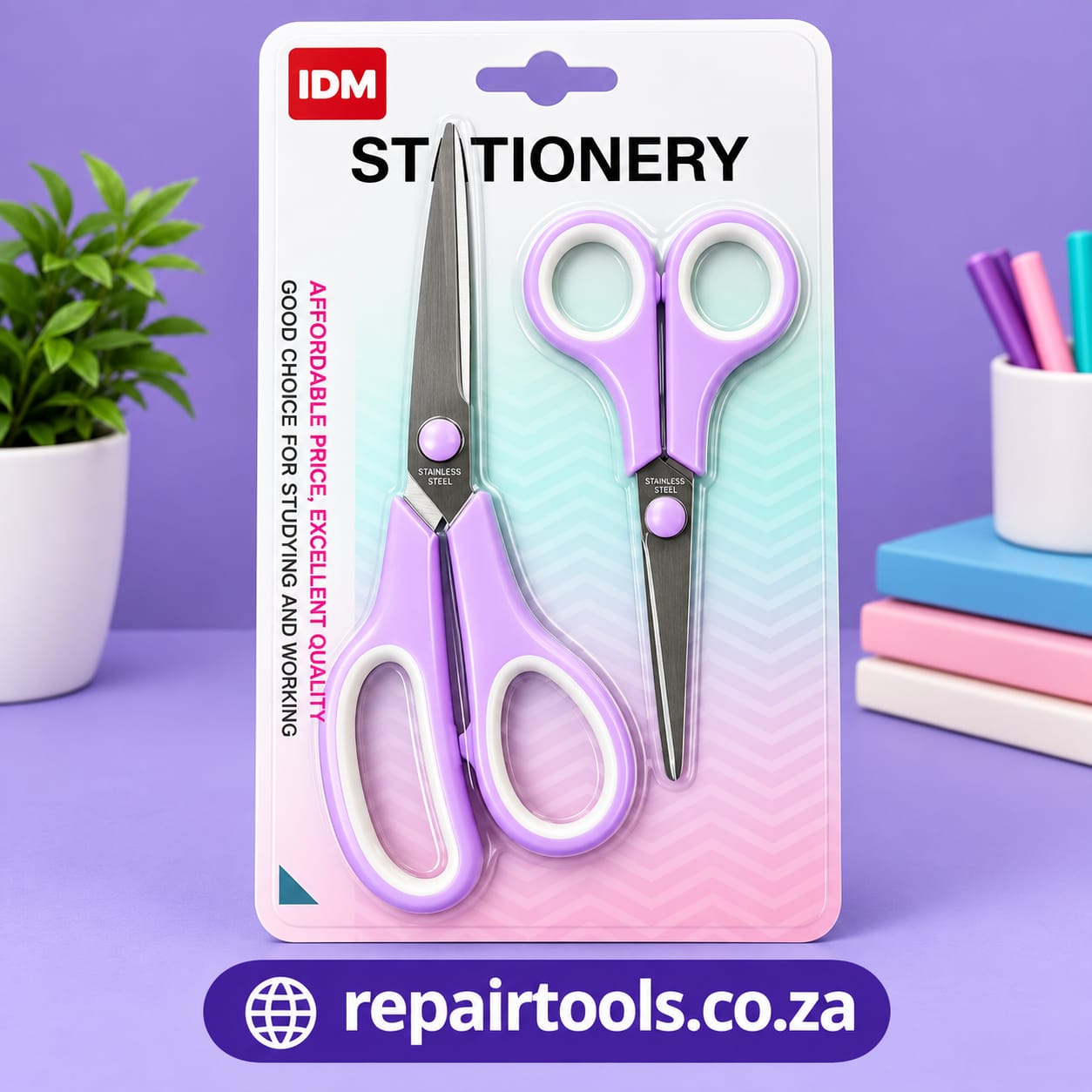 IDM Stationery Scissors 8801 – Stainless Steel, Multiple Colours