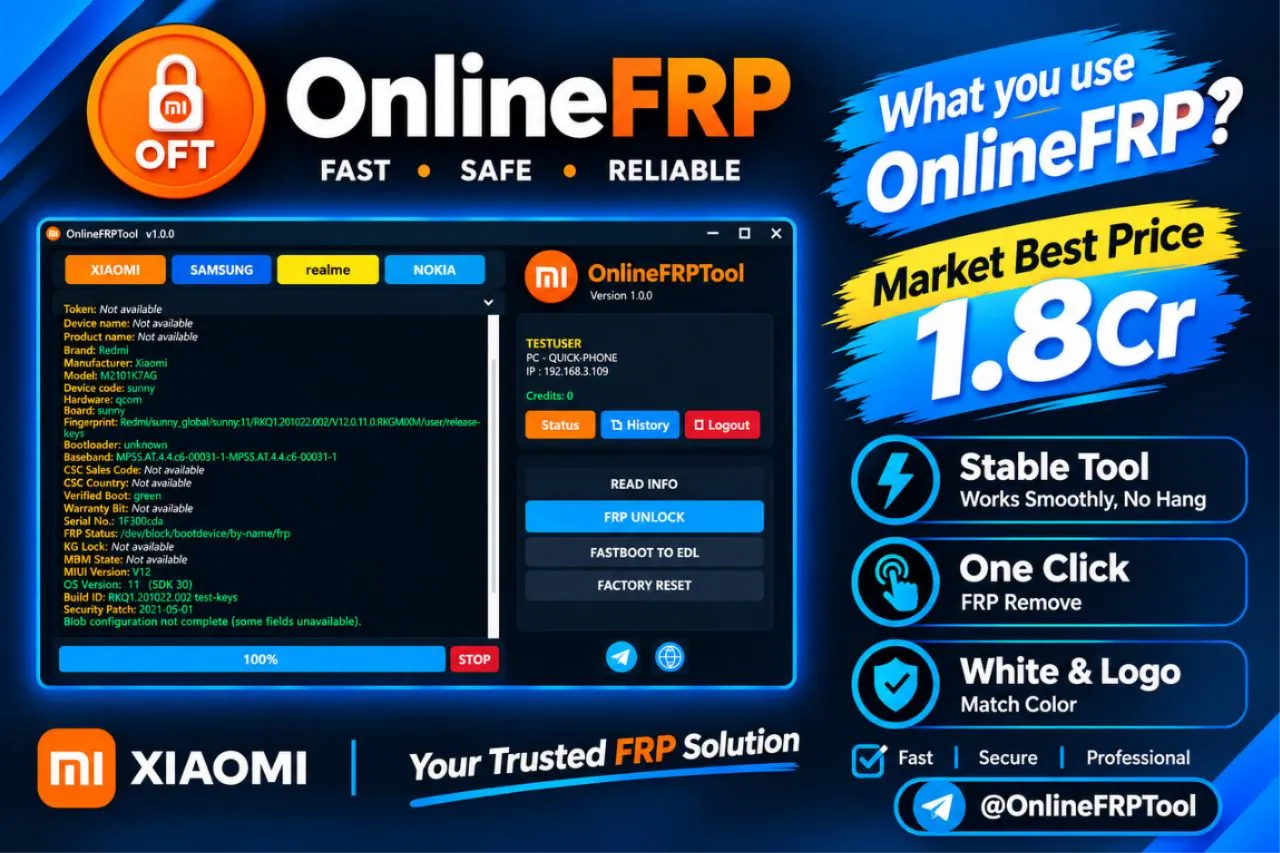 OnlineFRPTool OFT Existing Credits Transfer - Xiaomi FRP