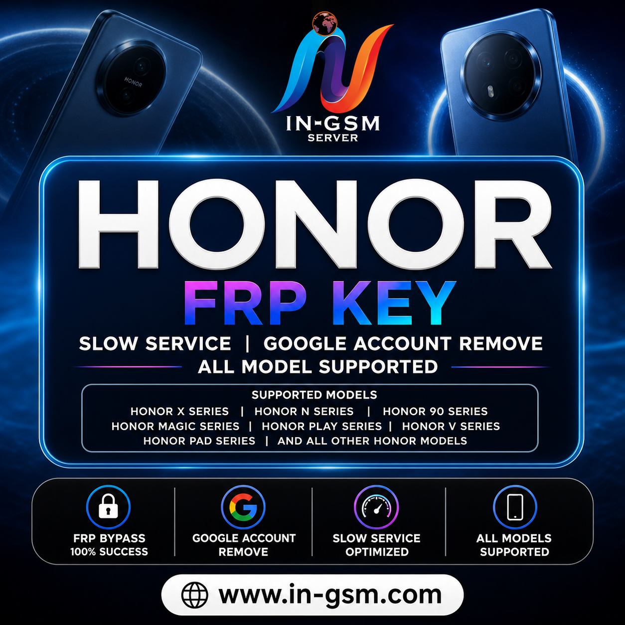 Honor FRP Key (Google Account Bypass) - Economy Service [Server 2]