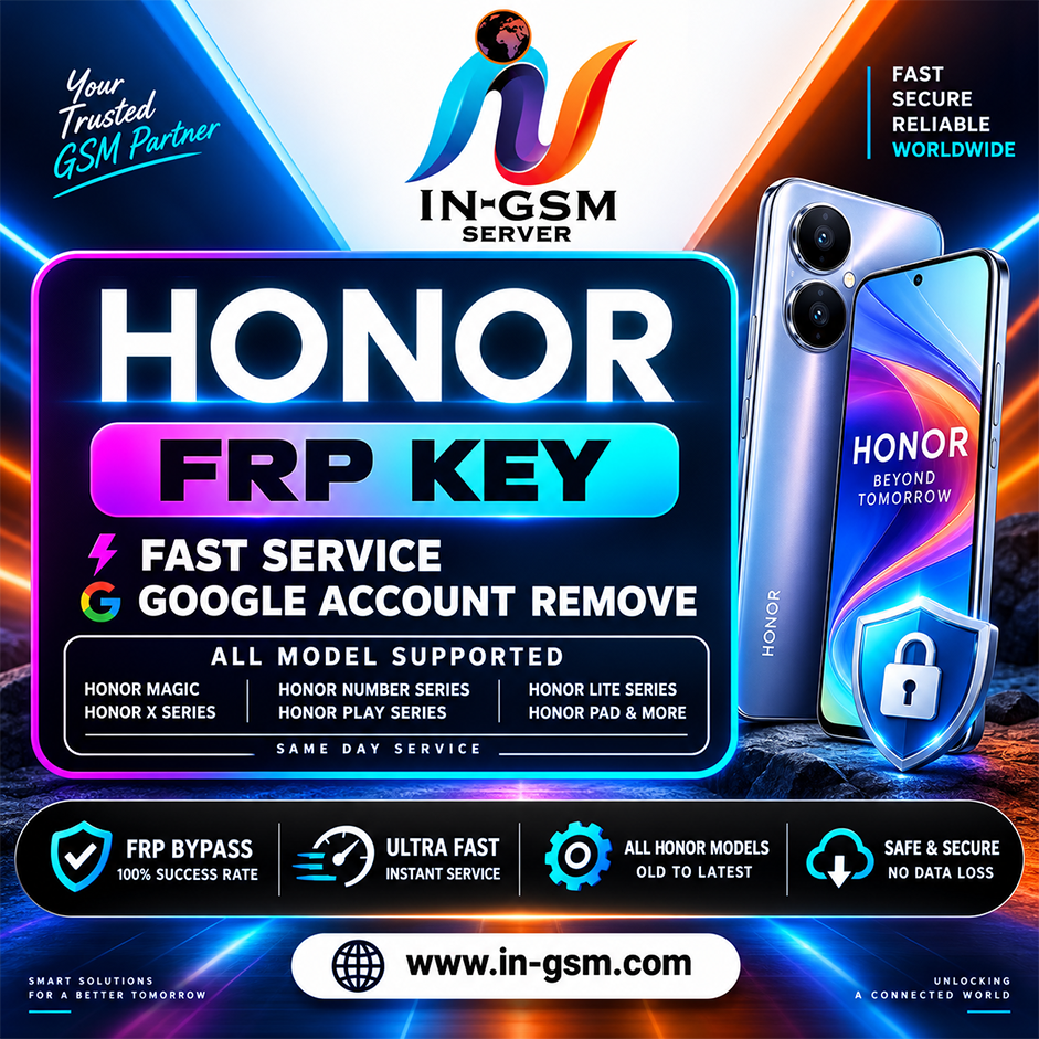 Honor FRP Key (Google Account Bypass) - Fast Service [All Models]
